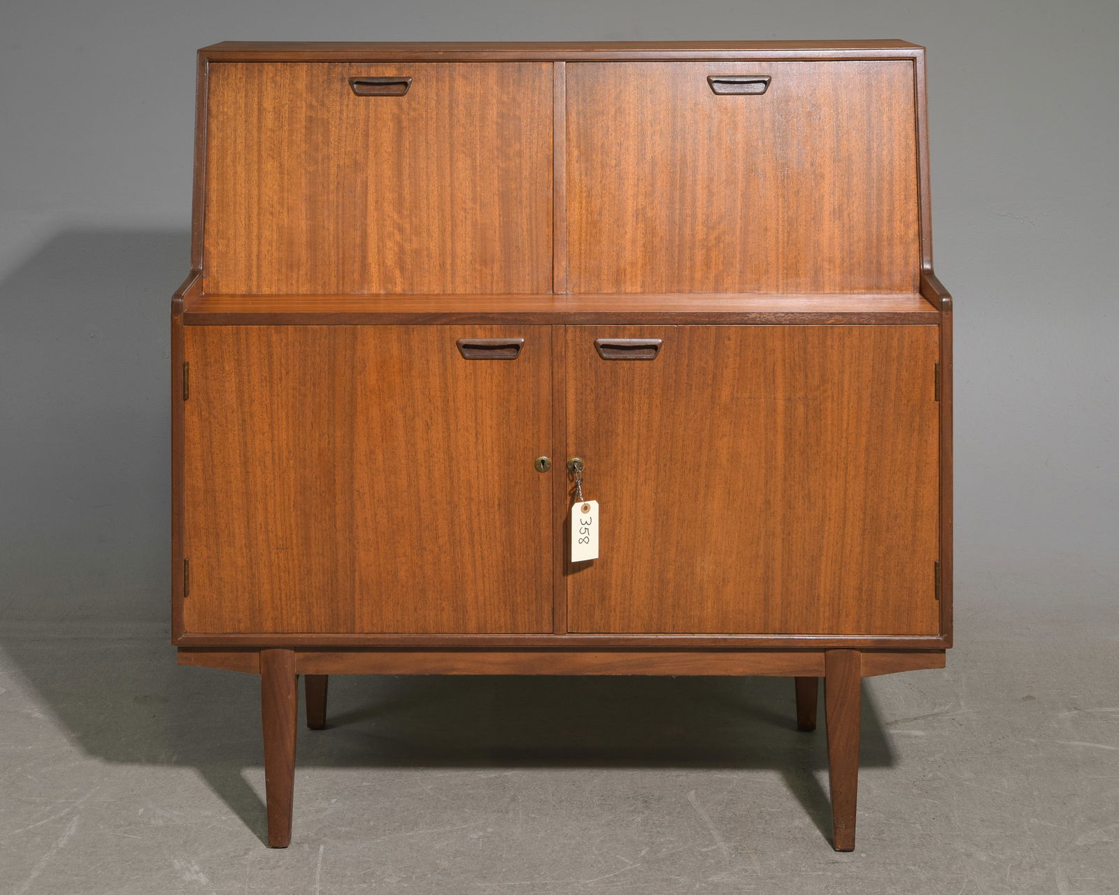 Mid Century Modern Drop Front Desk / Cocktail Cabinet (1 of 8)