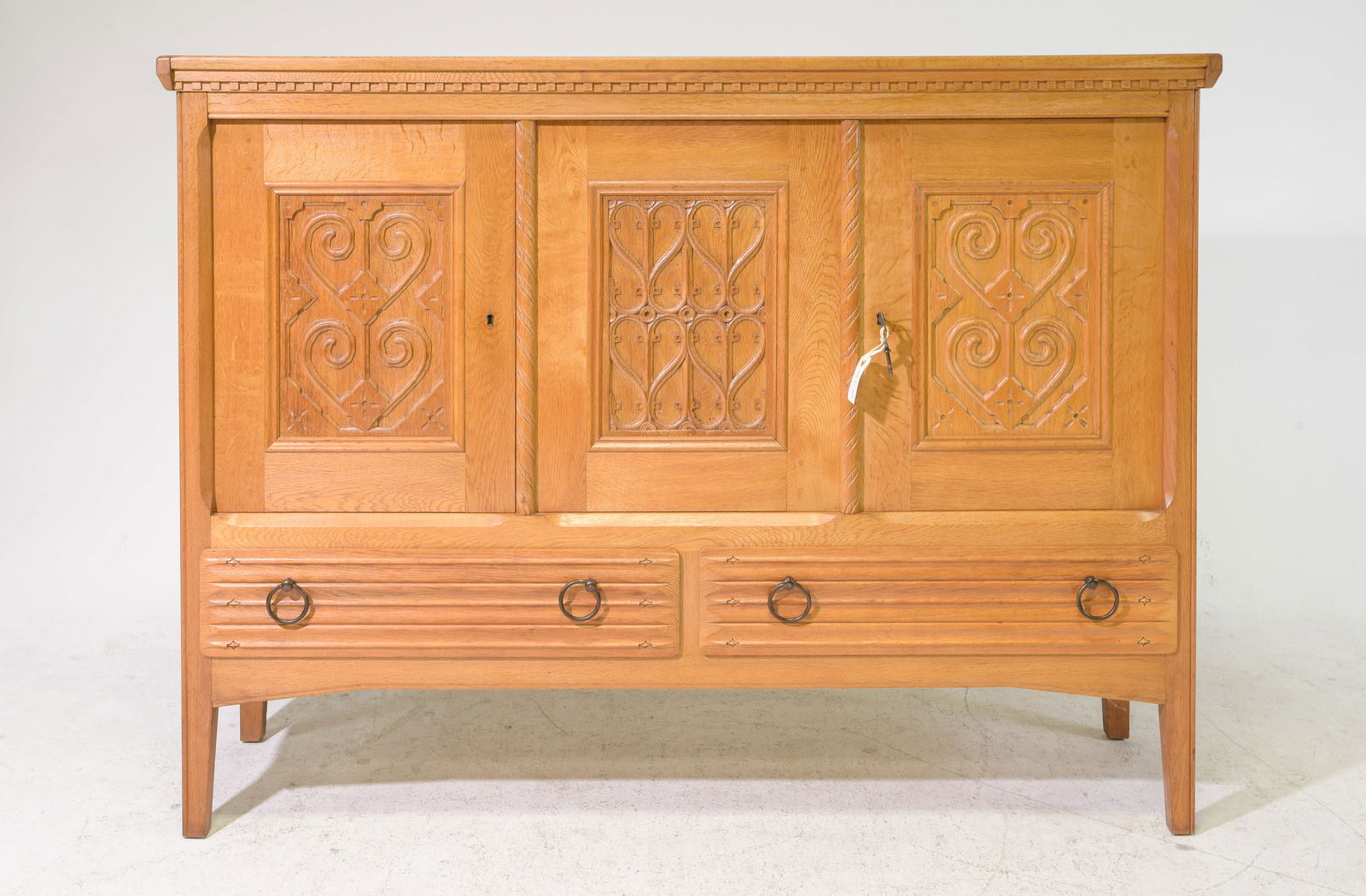 Danish Oak Three Door Buffet / Cabinet (1 of 9)