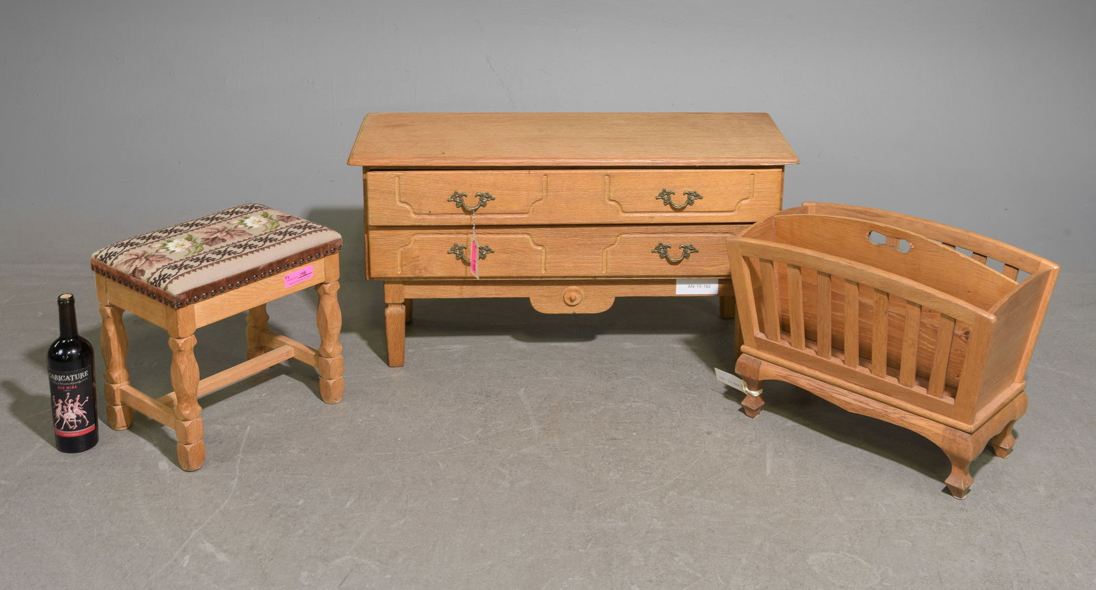3pcs -  Danish Oak Petite Chest, Stool, Etc. (1 of 6)