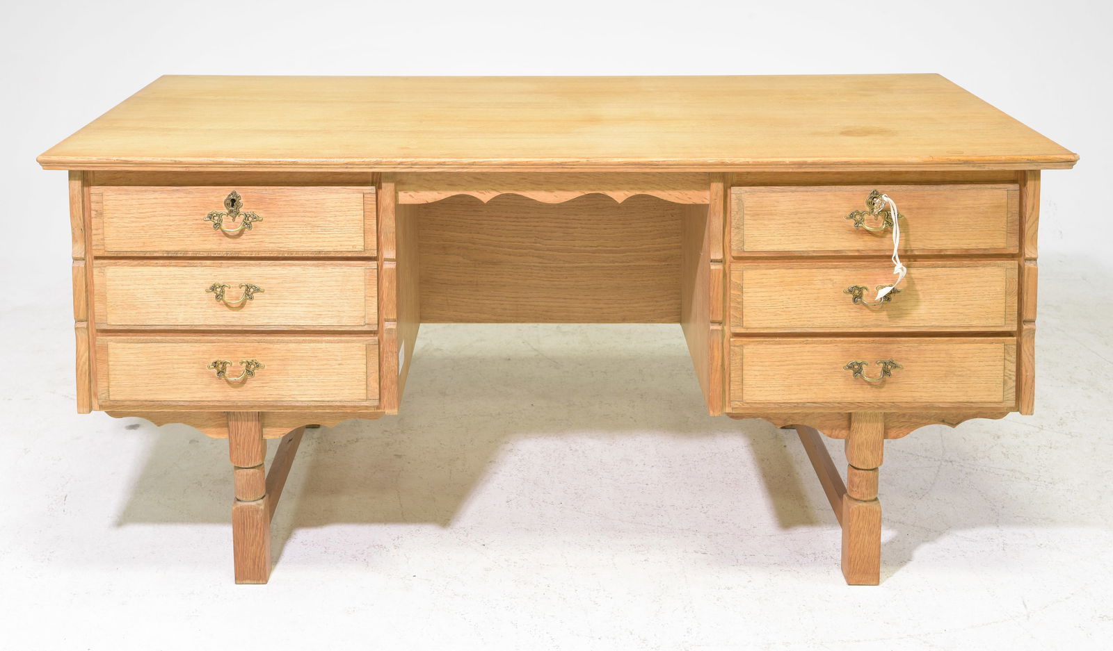 Danish Oak Desk with Bookshelf Front #1 (1 of 4)