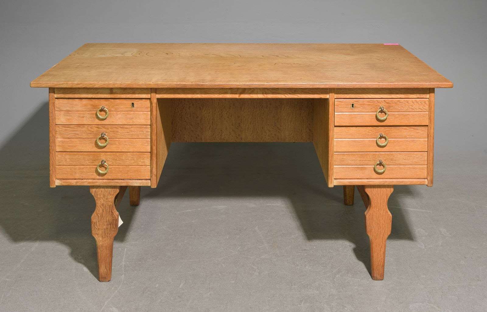 Danish Oak Desk with Bookshelf Front #2 (1 of 4)