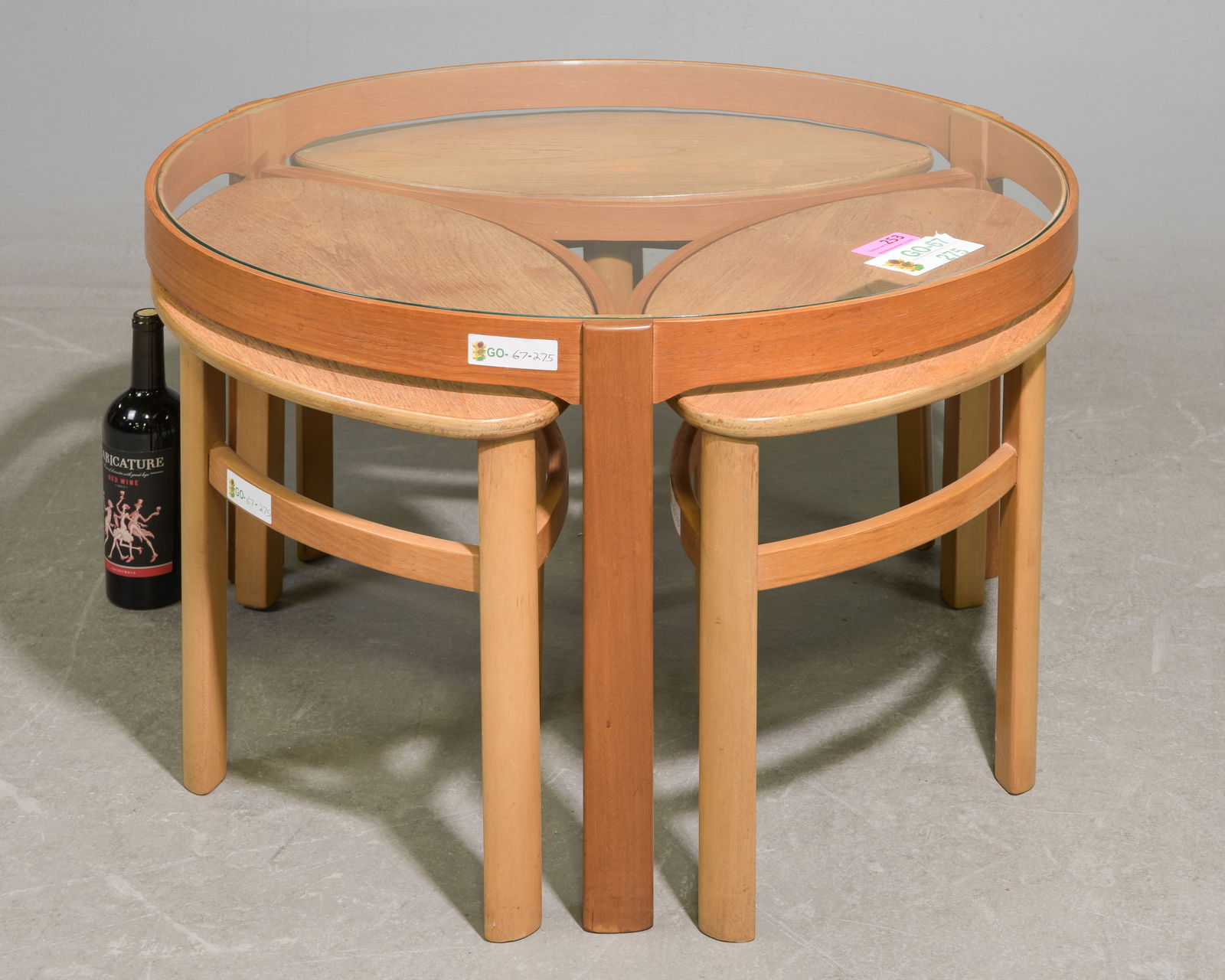Mid Century Modern Round Trinity Coffee Table Nest (1 of 6)