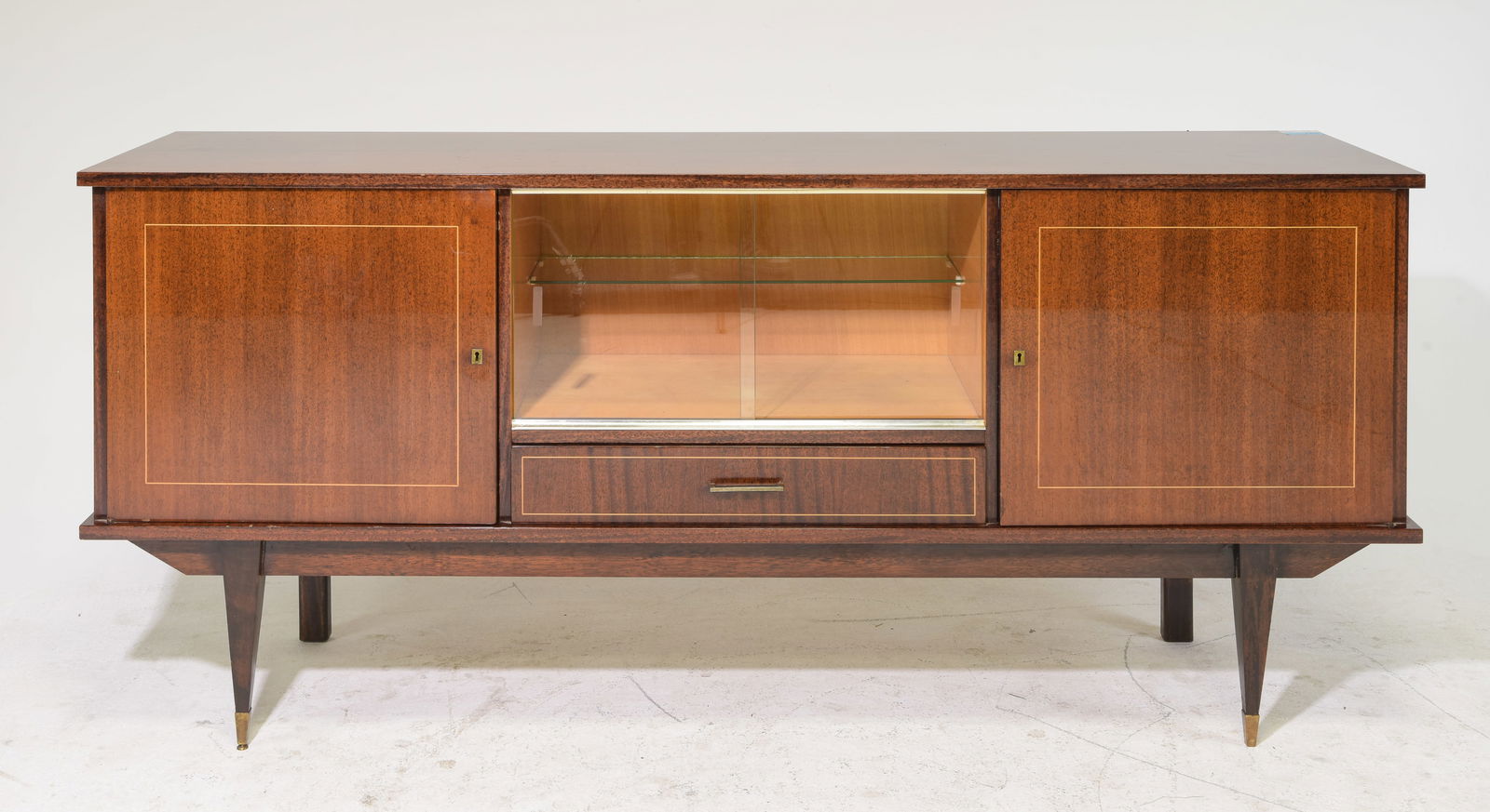 French Modern Style Cocktail Sideboard: French Modern Style Cocktail Sideboard / Enfilade - 36 in tall x 81 x 20