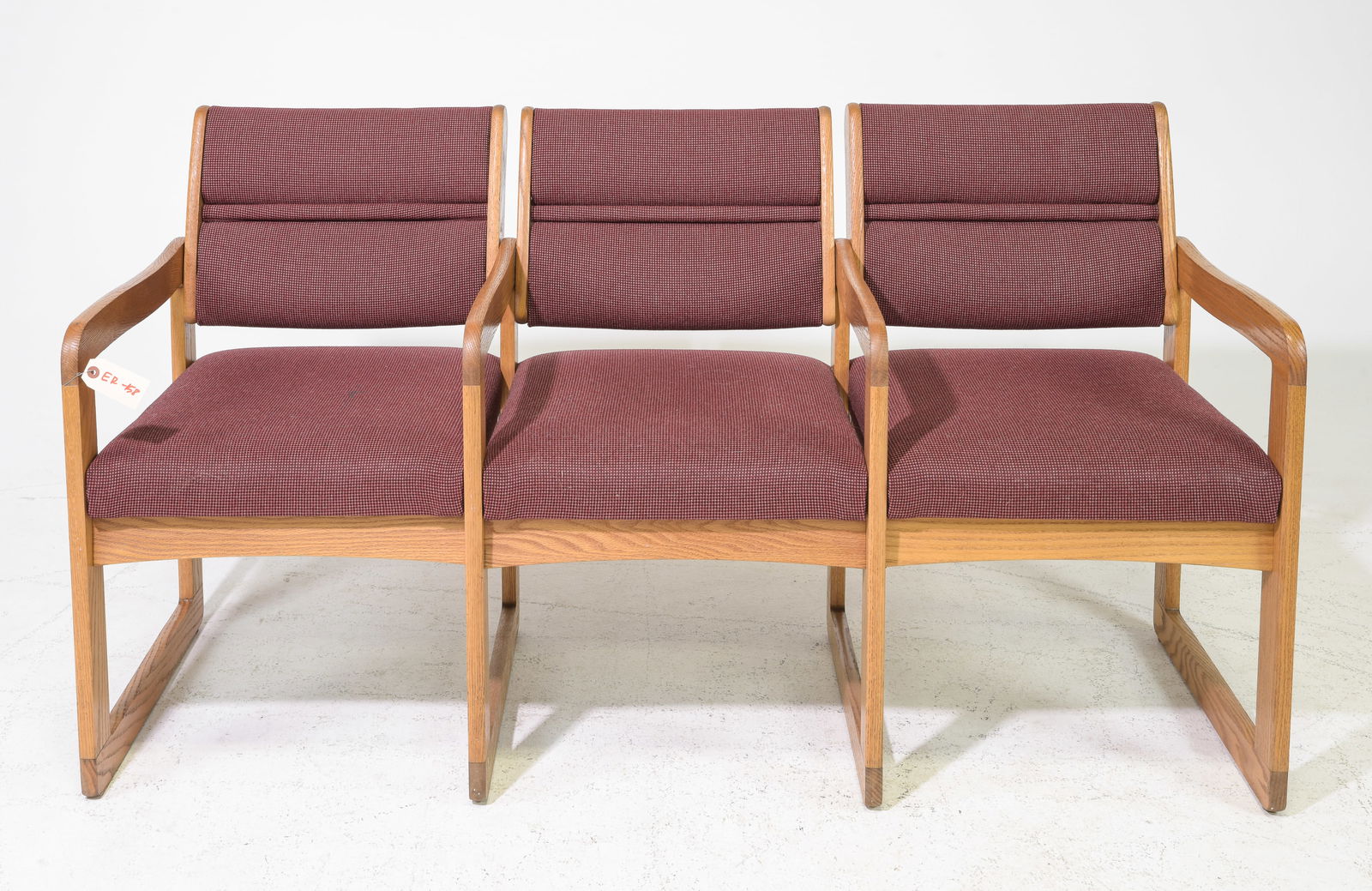 Modern Oak Three Seat Waiting Room Bench (1 of 4)