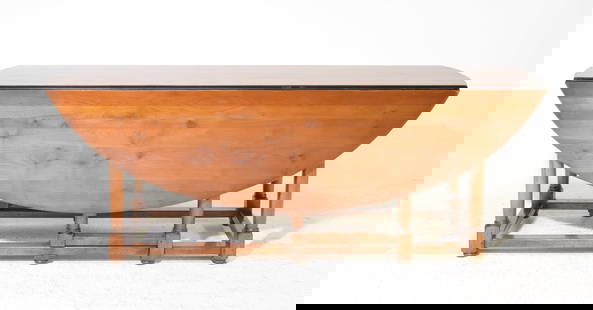 Louis Philippe Style Cherry Wake Table: French Louis Philippe Style Cherry Wake / Large Drop Leaf Table - 30.5 in tall x 83 x 20.5, Leaves add an additional 20.5 inches each