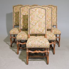 French Mouton Style Set of 6 High Back Dining Chairs