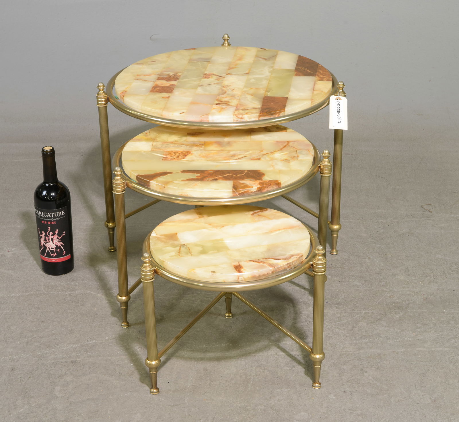 French Nest of Three Onyx Top Tables (1 of 5)
