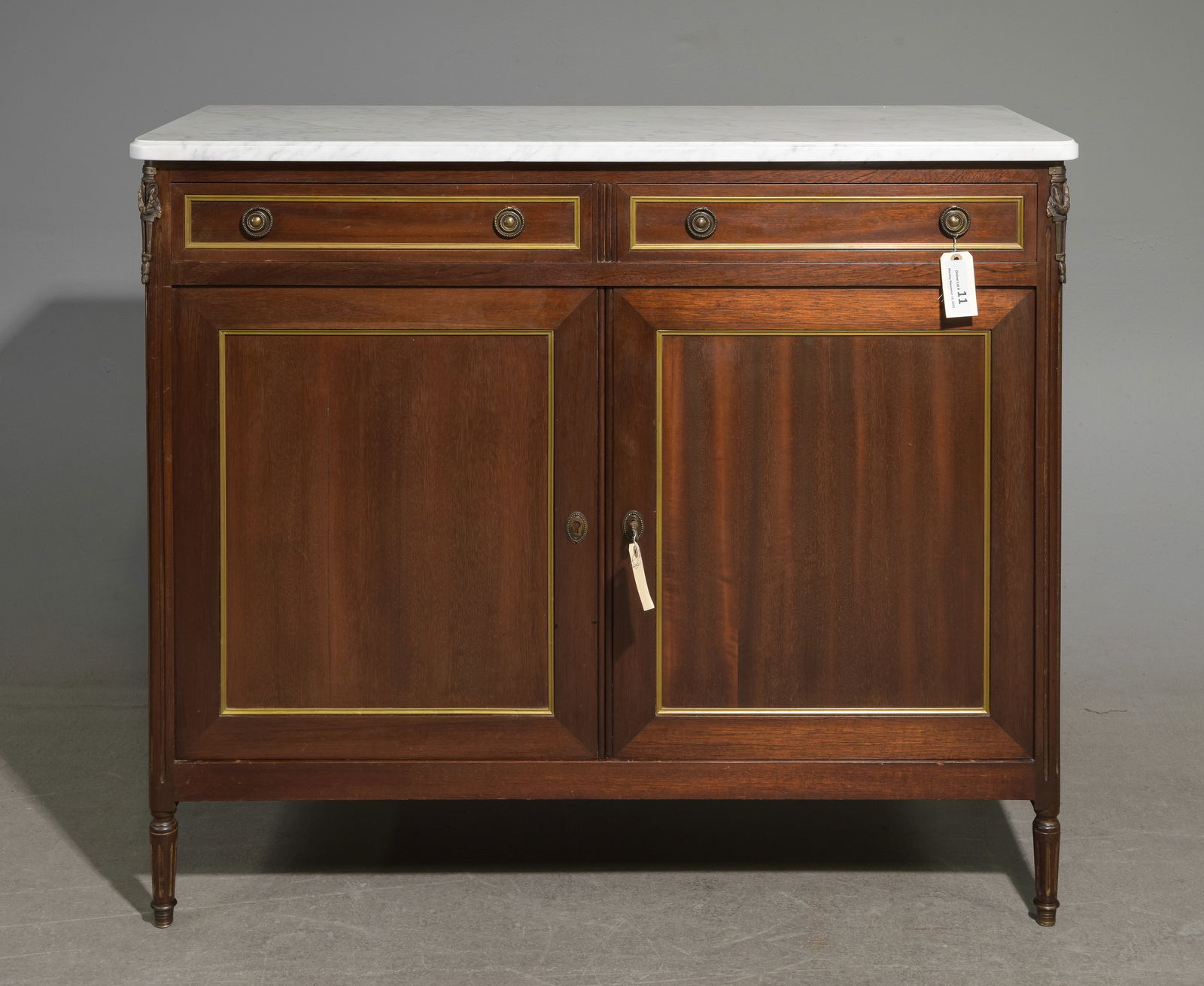 Louis XVI Style White Marble Top Buffet (1 of 7)