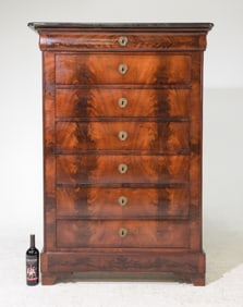 Louis Philippe Style Marble Top Semaniere