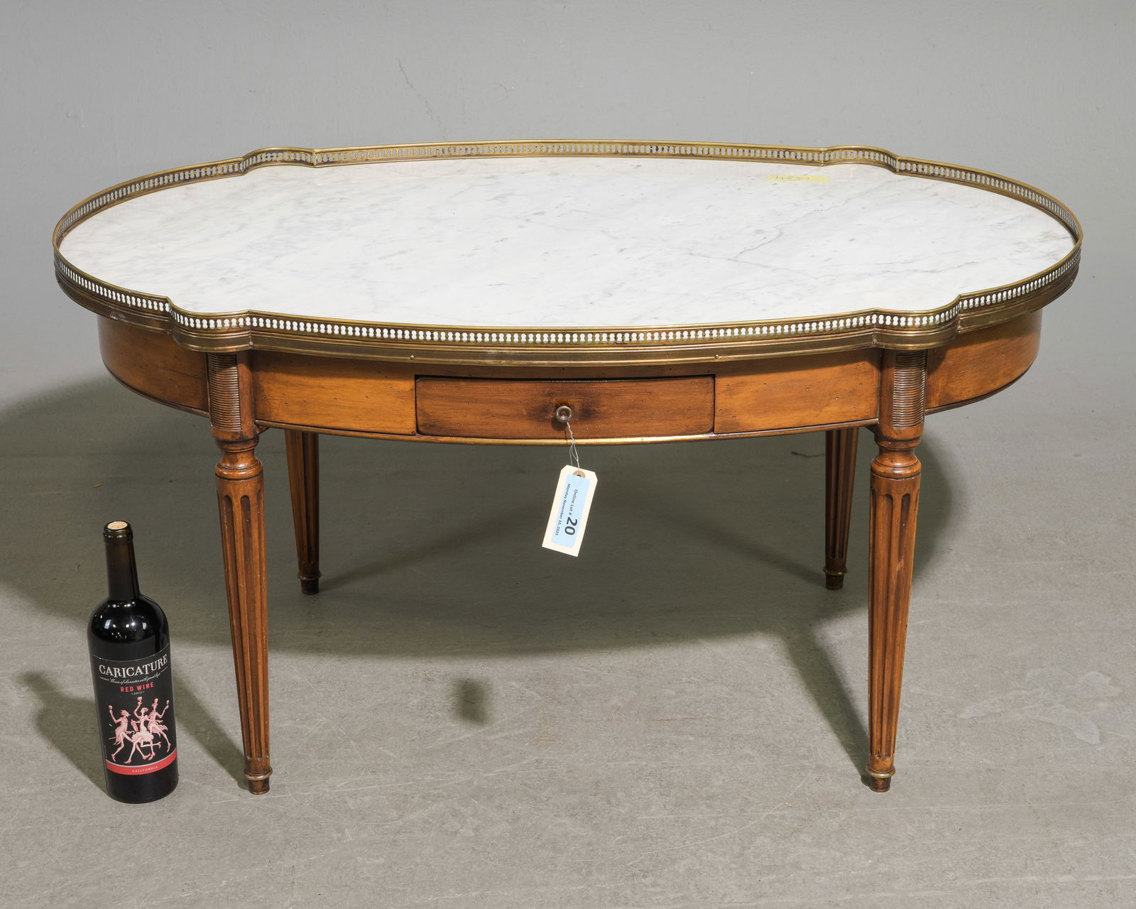 Louis XVI Style White Marble Top Coffee Table (1 of 4)