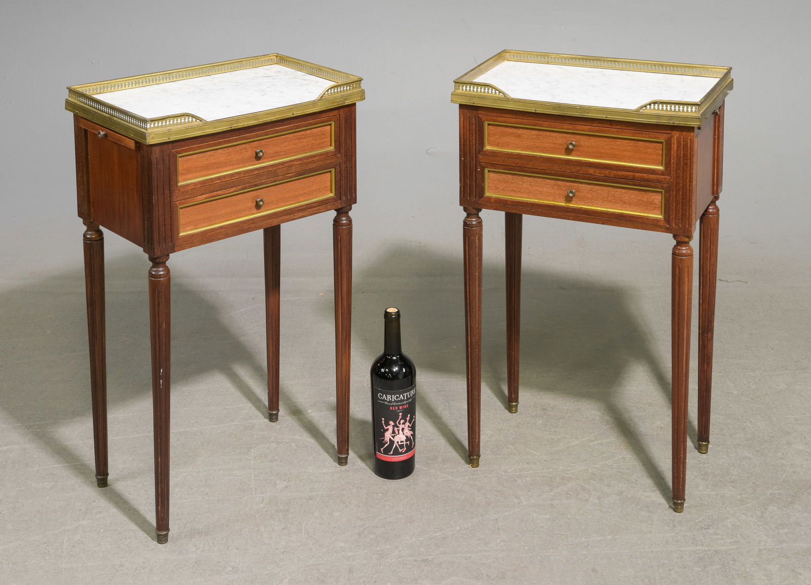 2 Louis XVI Style White Marble Top Chests (1 of 3)