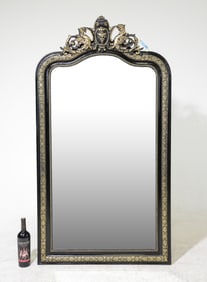 Napoleon III Style Black & Gold Framed Mirror