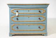 Faux Bamboo Large Painted Four Drawer Chest