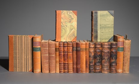20 Assorted European Leather Bound Books #1