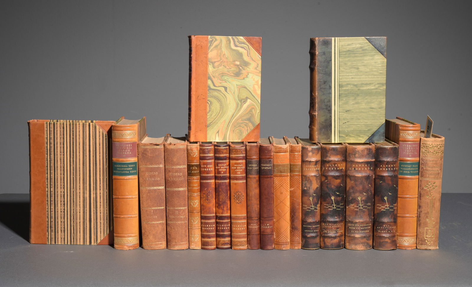 20 Assorted European Leather Bound Books #1 (1 of 3)