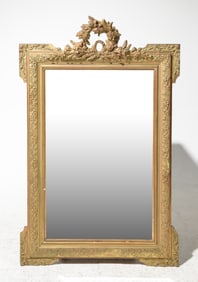 Louis XVI Style Gold Framed Beveled Mirror