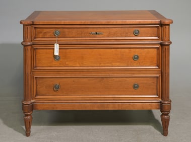 Louis XVI Style Cherry Three Drawer Chest