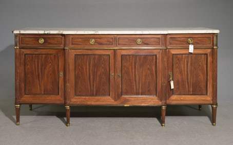 Louis XVI Style Marble Top Sideboard / Enfilade
