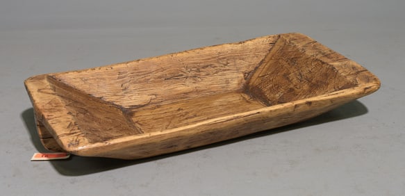 European Waxed Dough Bowl with Handle