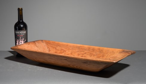 European Waxed Rectangular Dough Bowl #1