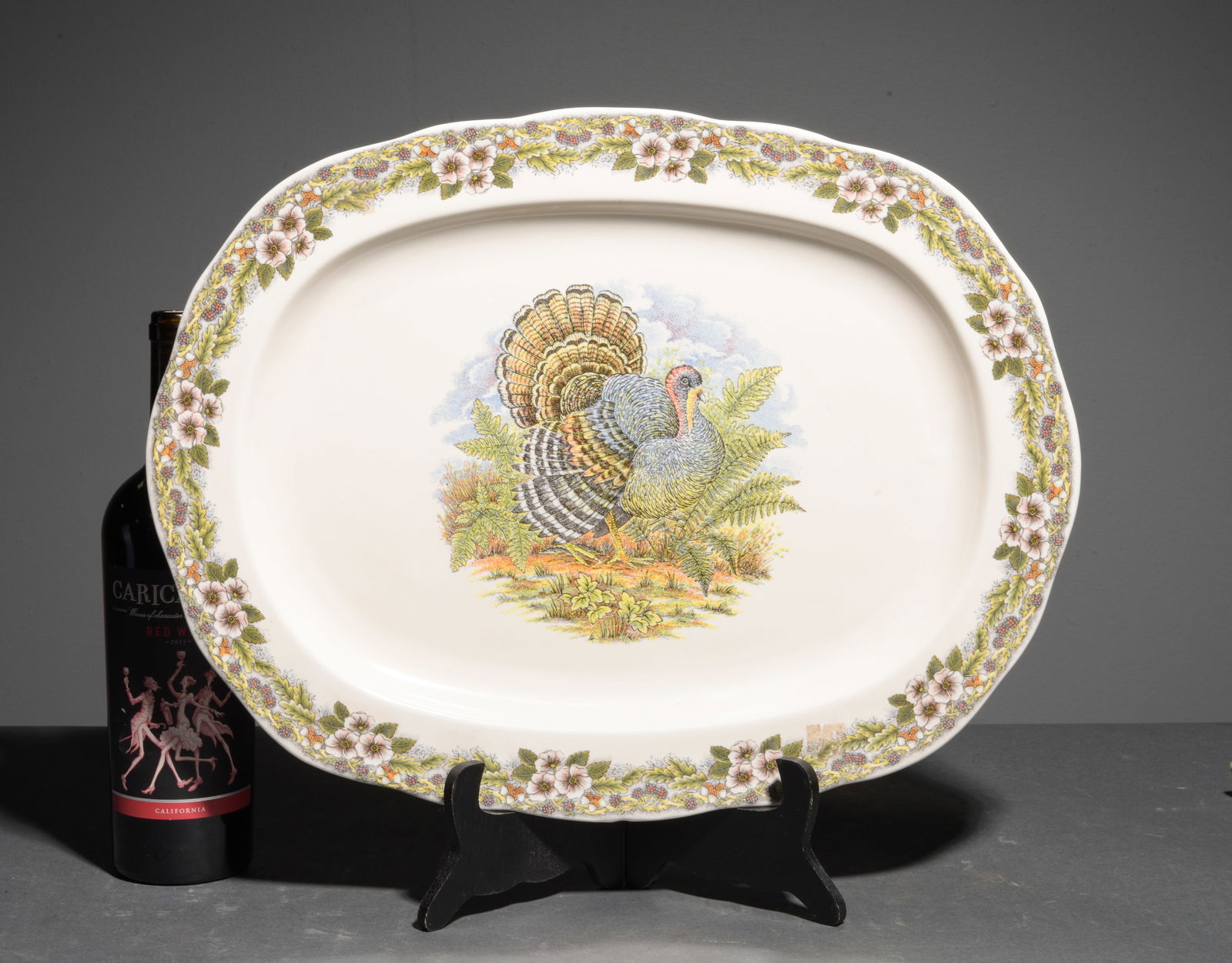 Oval Turkey Platter with Floral Edge (1 of 4)