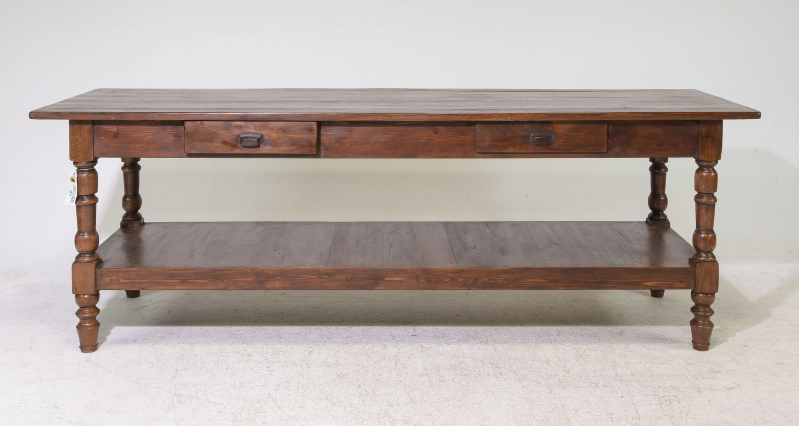 French Waxed Oak Drapers Table with Drawers (1 of 7)