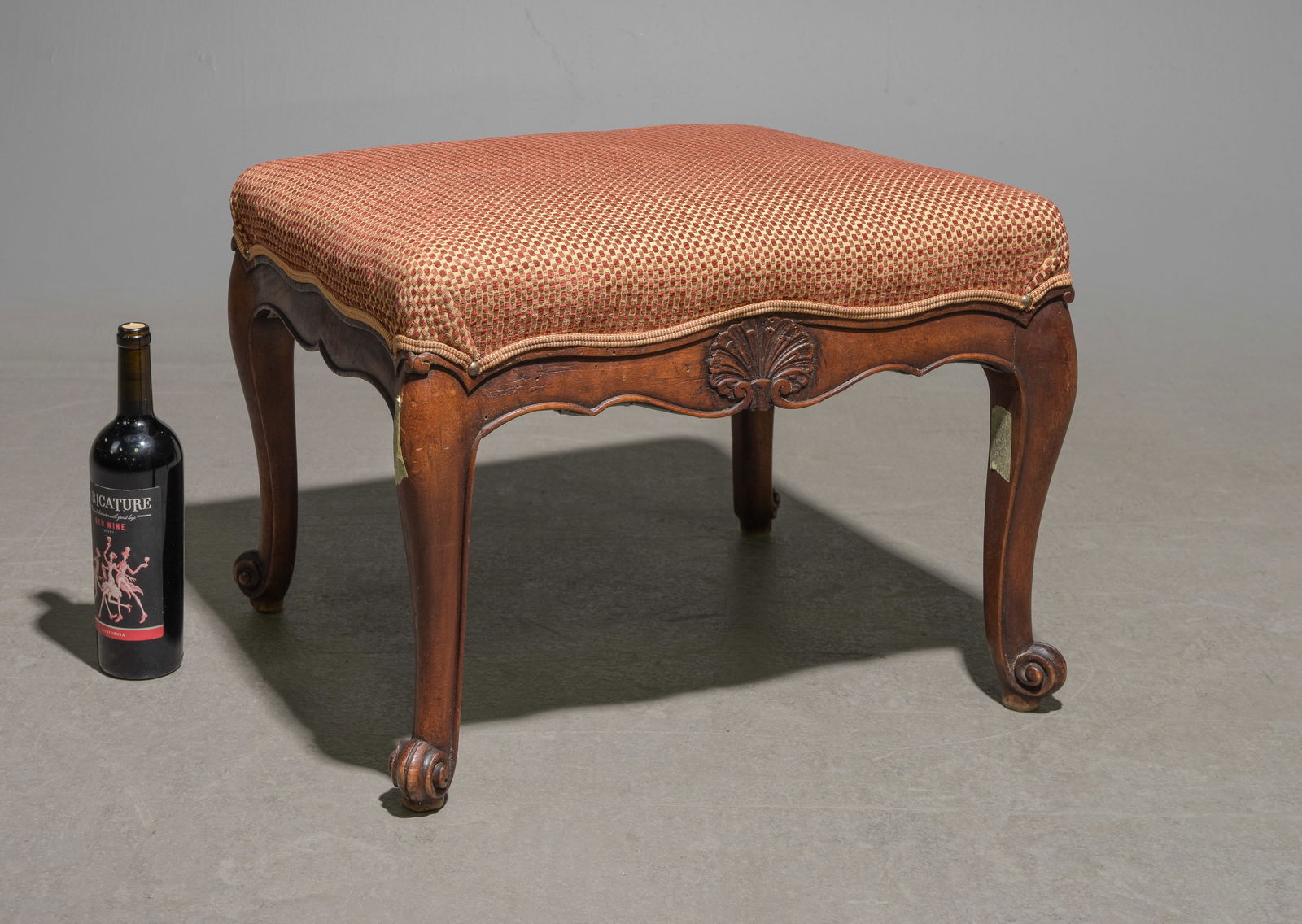 Louis XV Style Mahogany Upholstered Stool (1 of 3)
