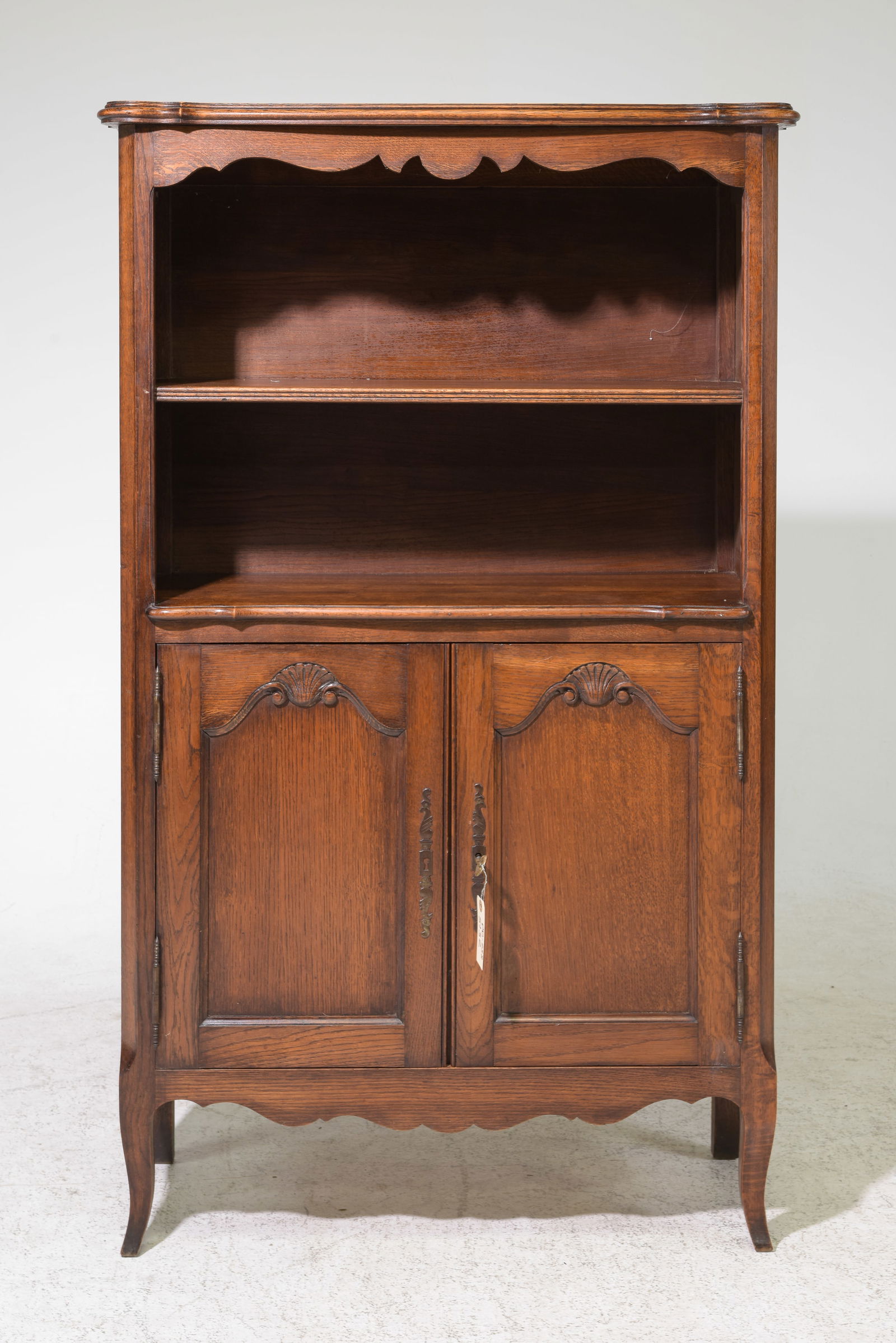 Louis XV Style Tall Oak Bookshelf / Cabinet (1 of 3)