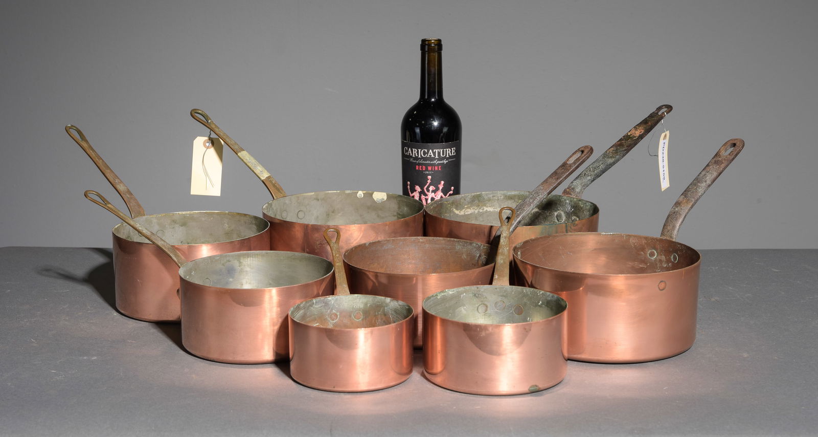 8 French Polished Copper Sauce Pans (1 of 4)