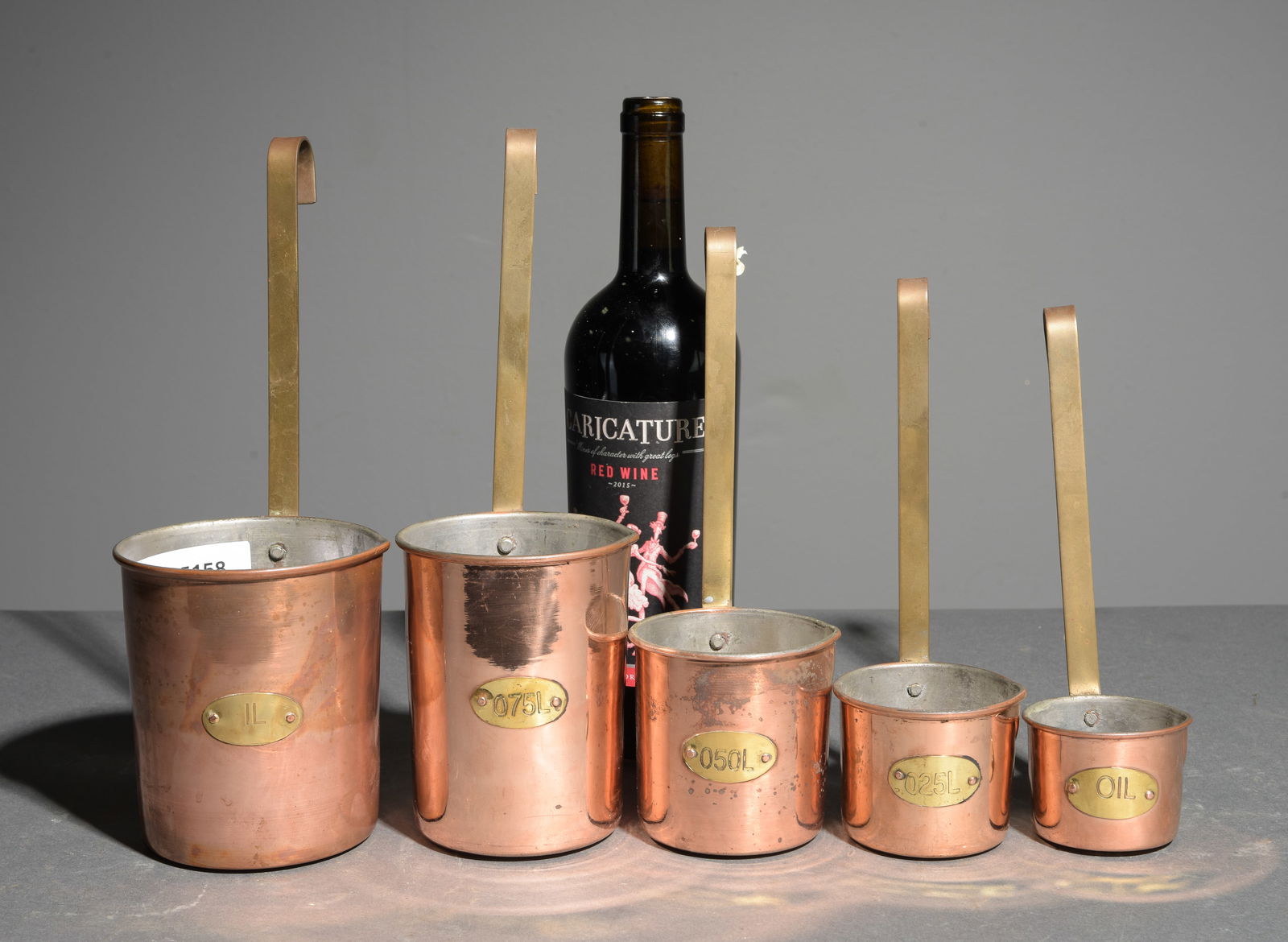 French Copper Set of 5 Graduated Measures (1 of 4)