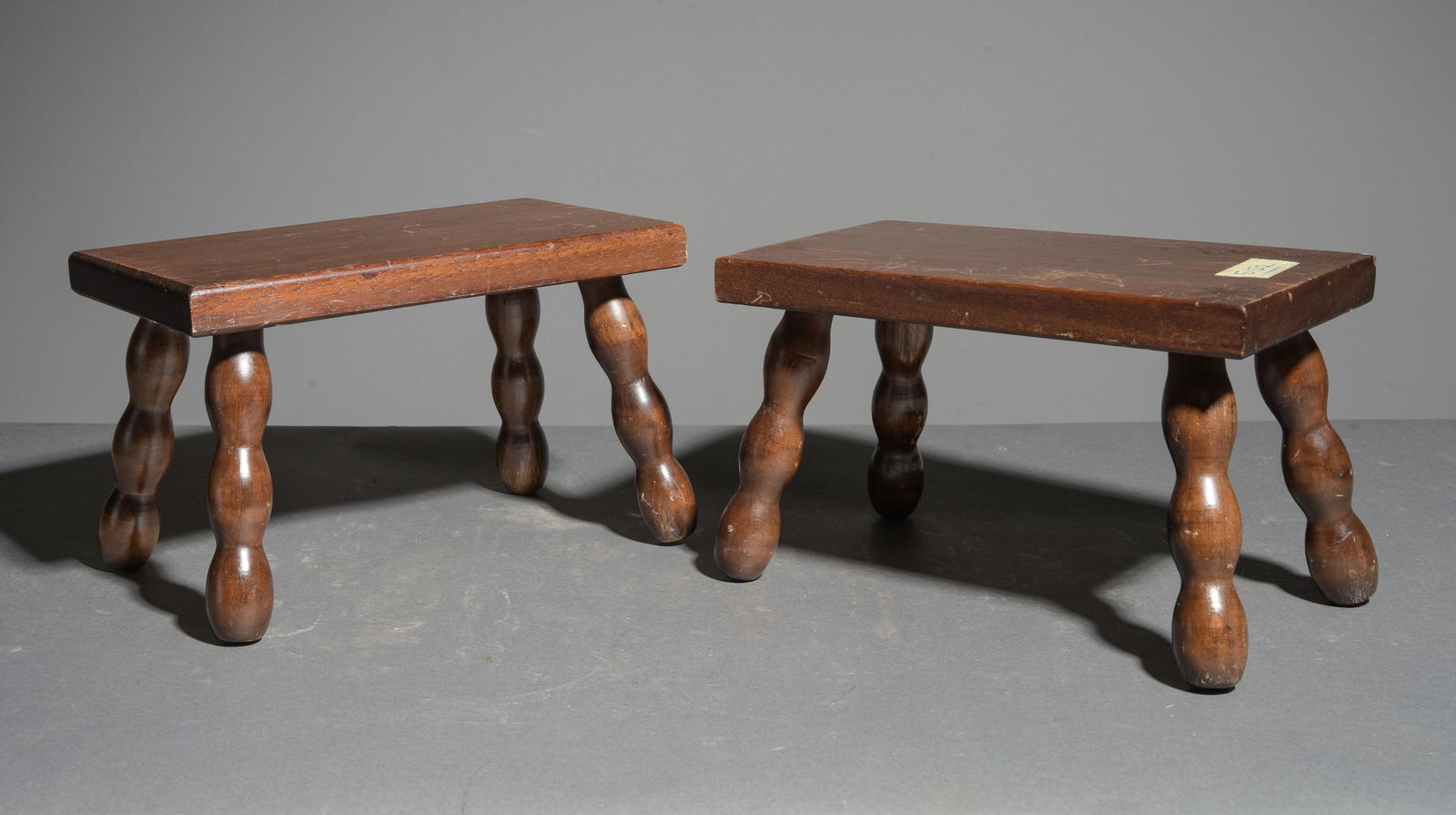 2 French Petite Oak Stools (1 of 3)