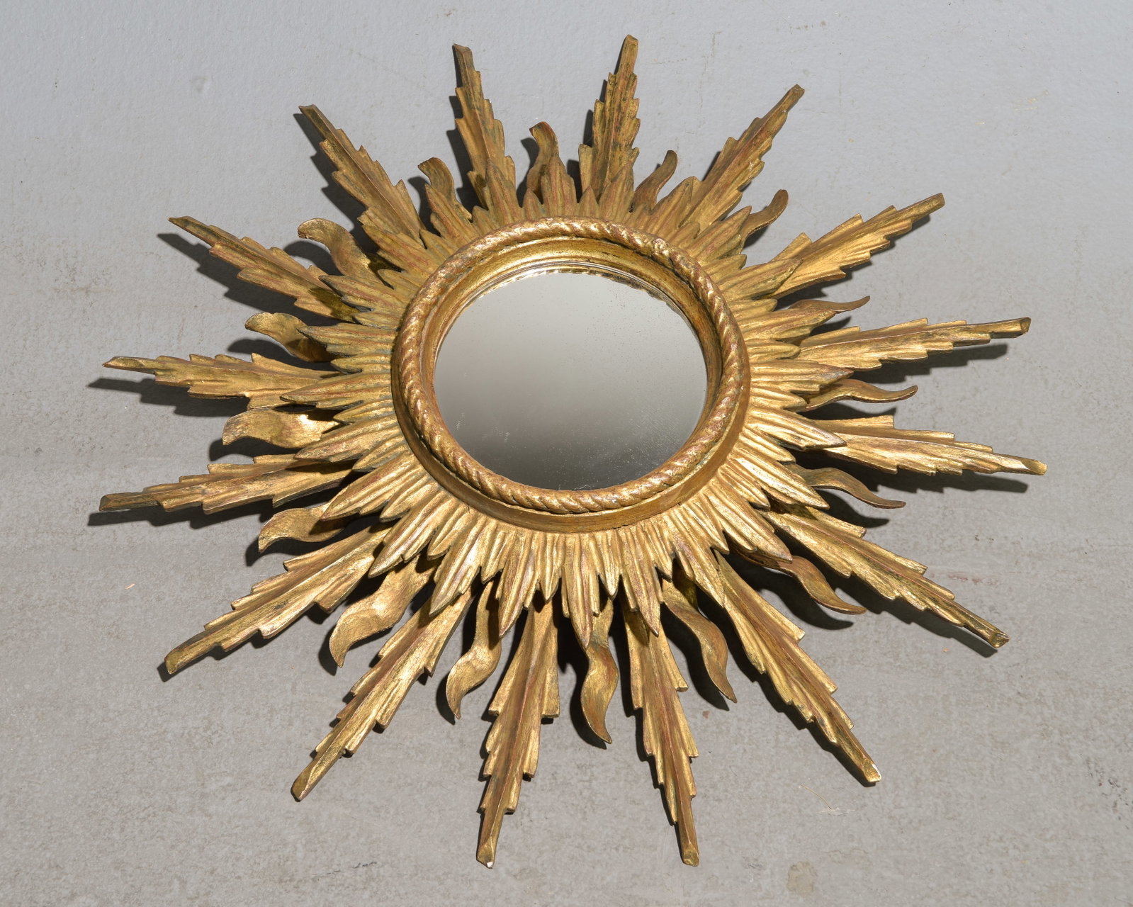 Italian Florentine Double Burst Mirror: Italian Florentine Double Burst Mirror - 25 inch diameter x 4