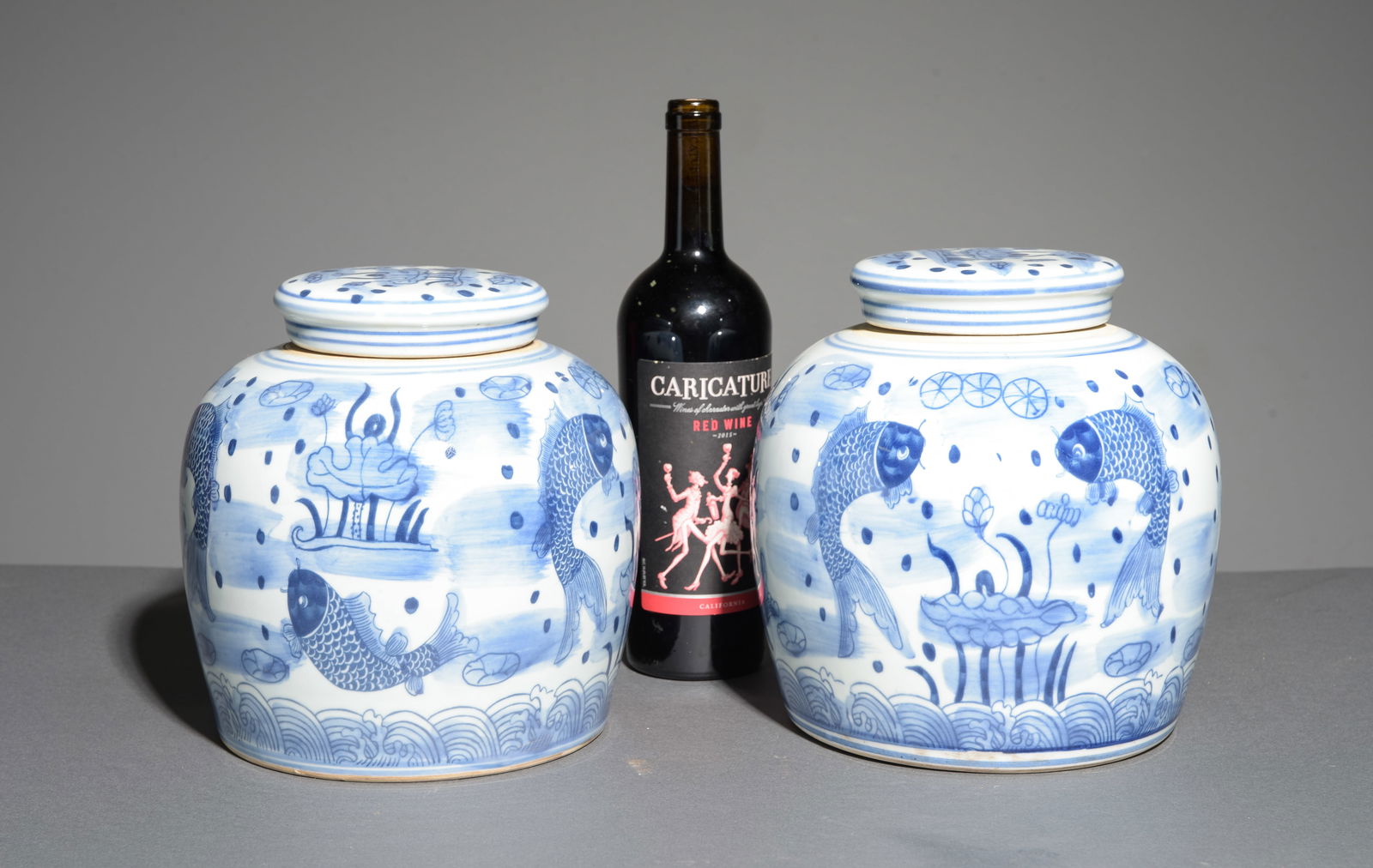 2 Blue & White Asian Ginger Jars #1 (1 of 5)