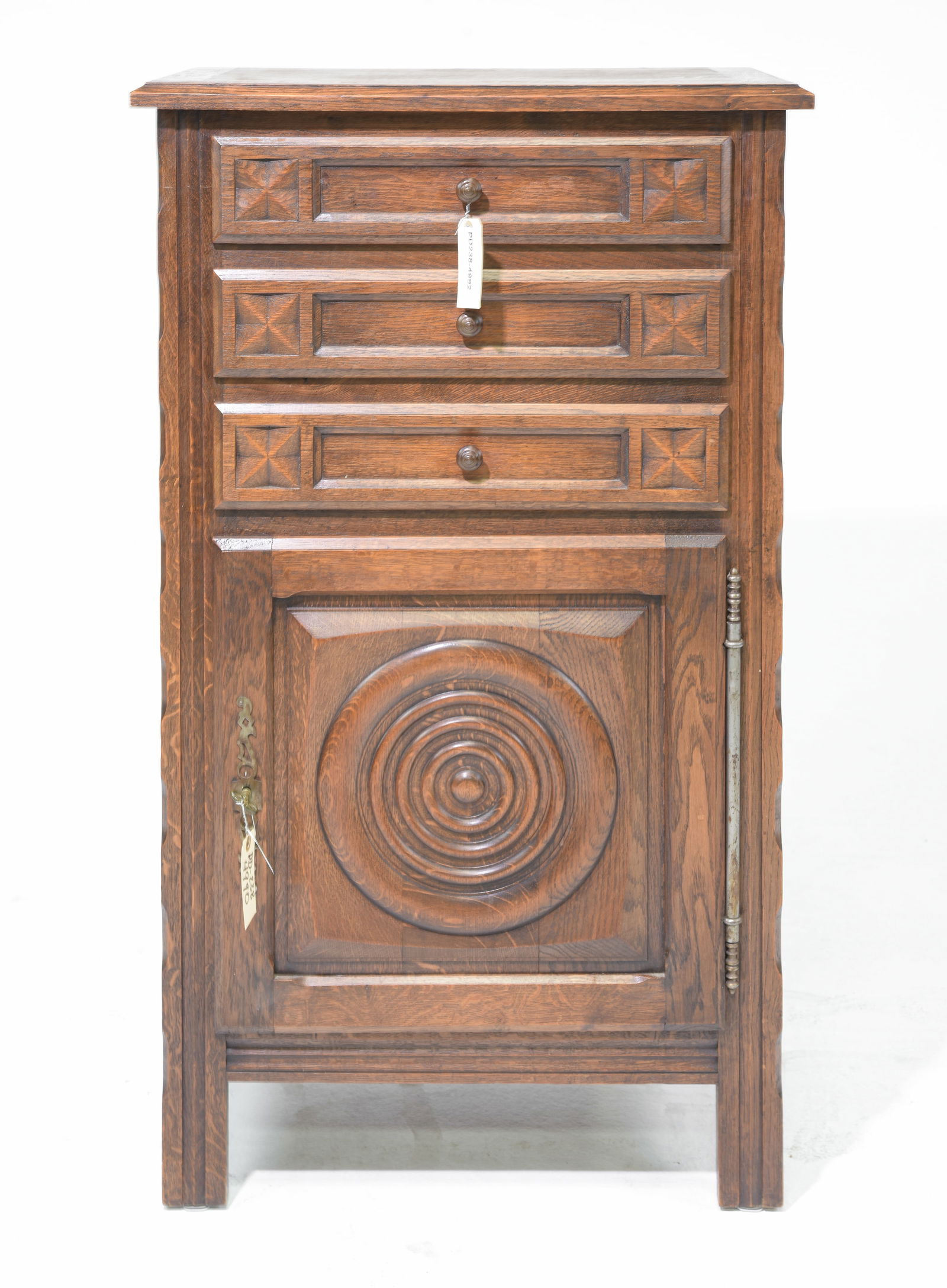 French Basque Style Oak Three Drawer Cabinet (1 of 6)