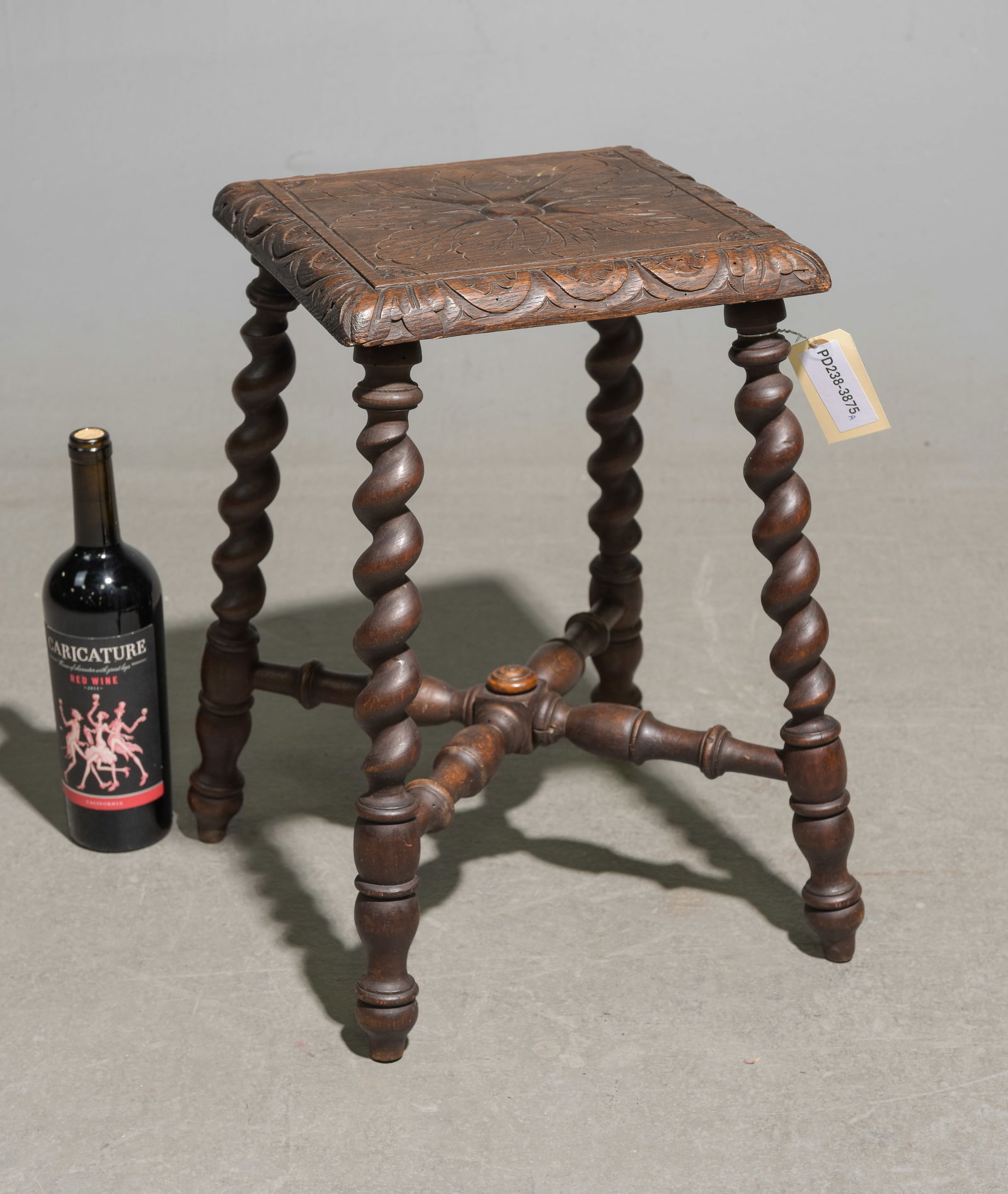 Louis XIII Style French Twist Oak Stool (1 of 3)
