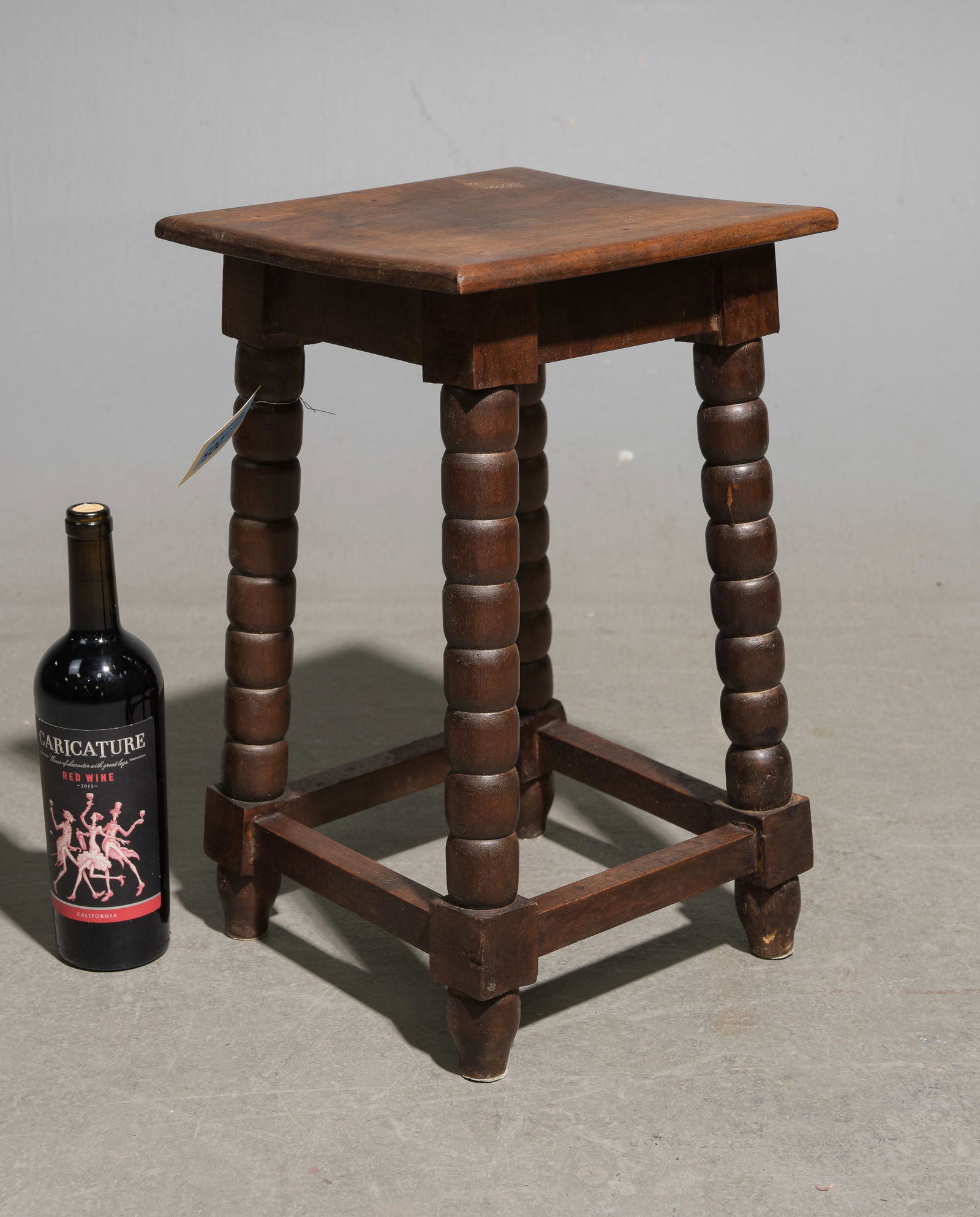 French Solid Oak Stool (1 of 1)