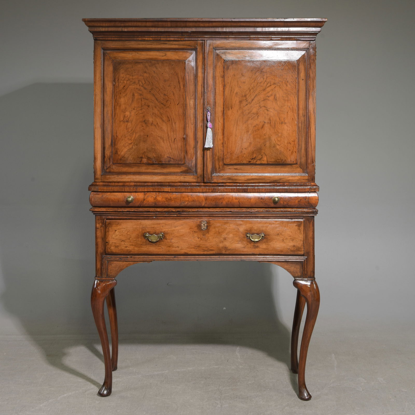 Antique English Walnut Collectors Cabinet (1 of 8)