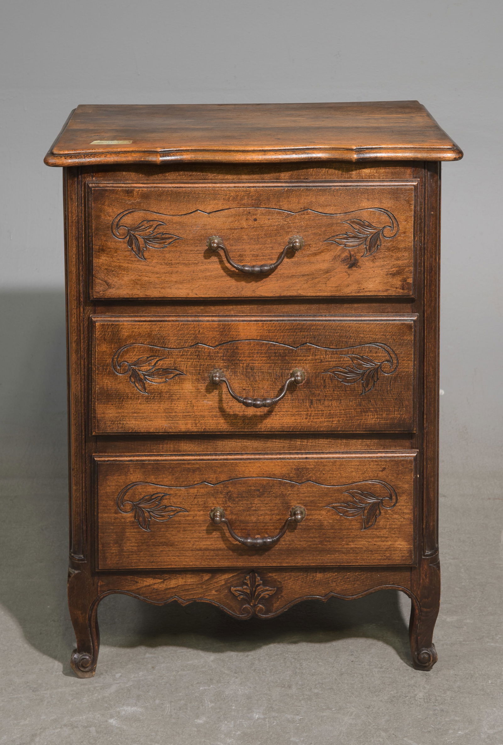 Louis XV Style Three Drawer Oak Chest / Bedside (1 of 5)