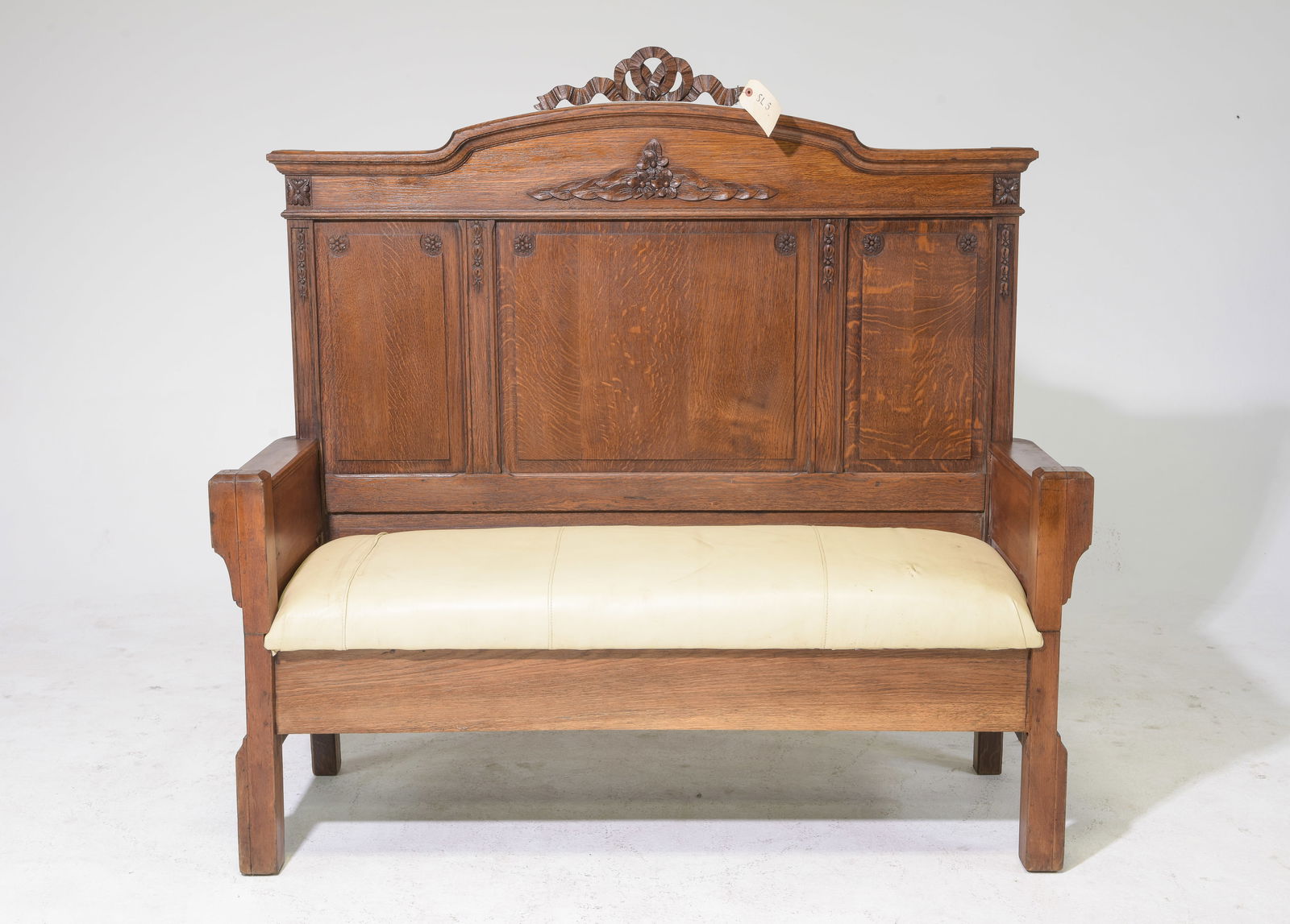 French Oak Hall Bench (1 of 5)