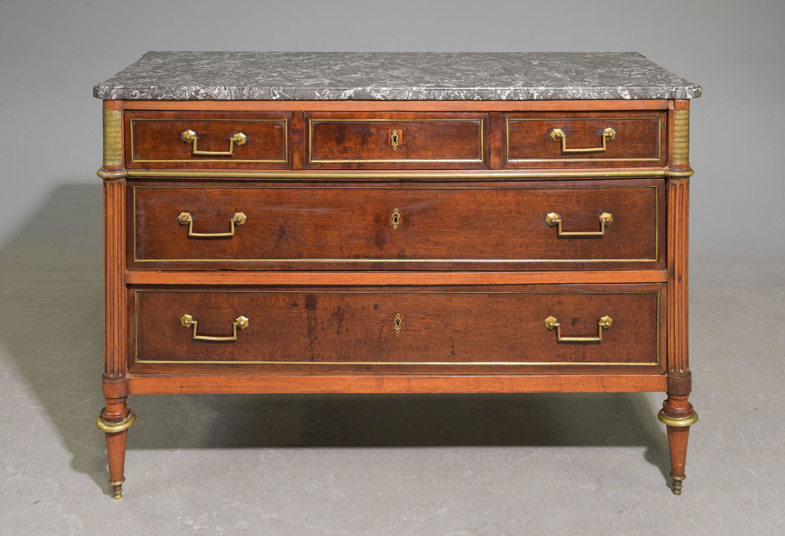 Louis XVI Style Marble Top Large Chest (1 of 3)