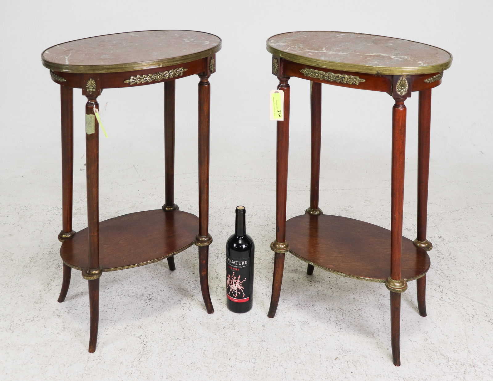 Pair Of Louis XVI Style Marble Top Occasional Tables (1 of 5)
