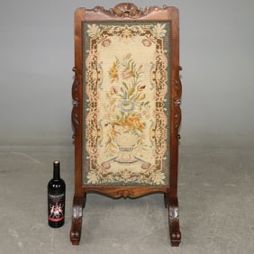 Louis XV Style Wooden Framed Needlepoint Tapestry