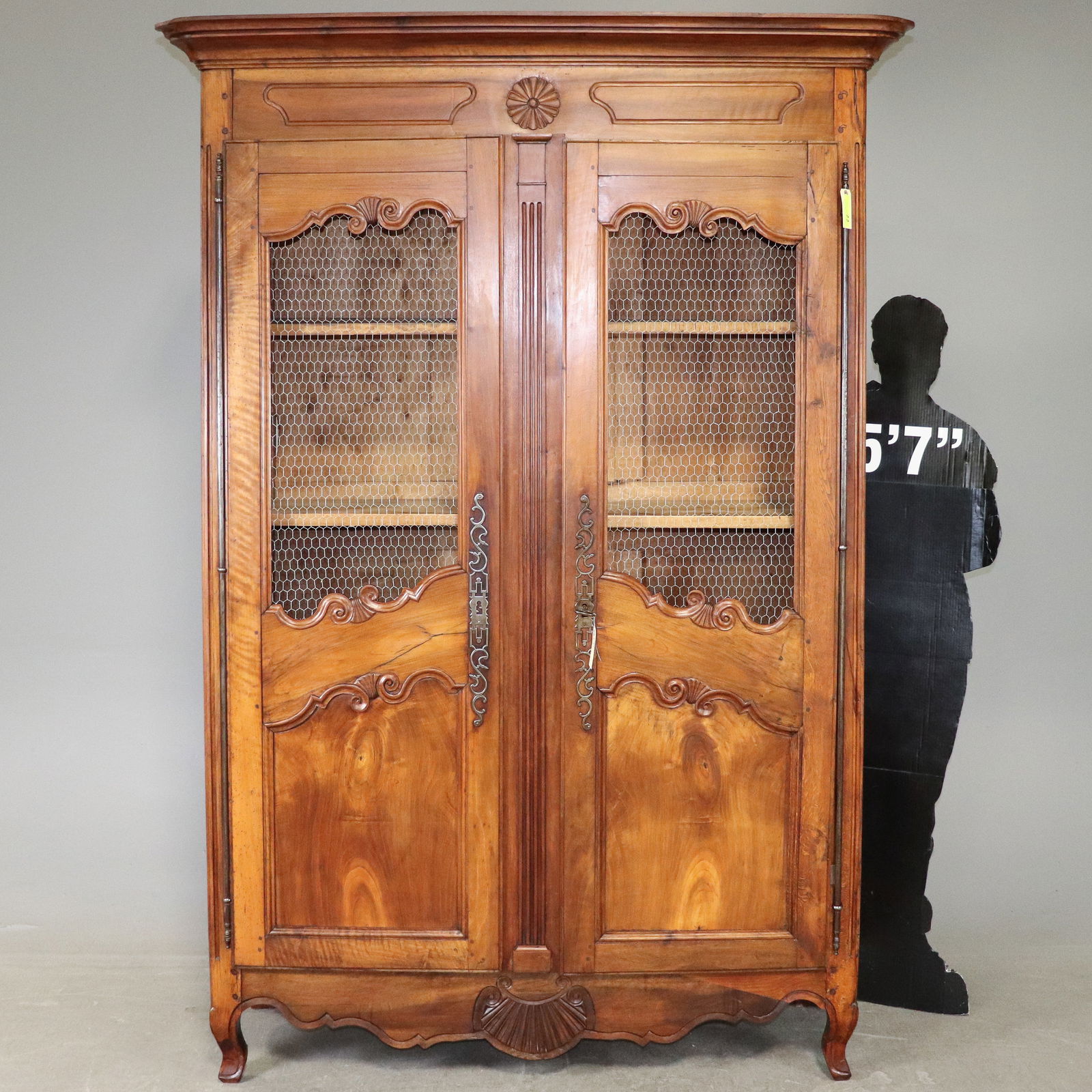 Louis XV Style Walnut Double Grilled Door Cupboard (1 of 16)