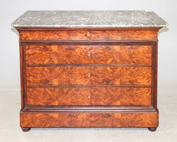 Louis Philippe Style Marble Top Chest
