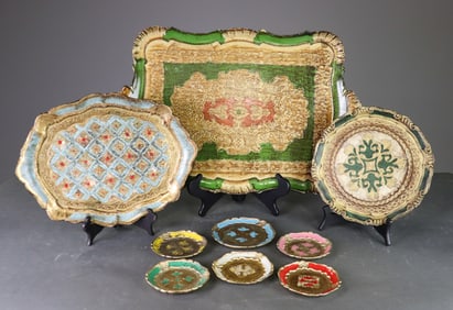 9 Assorted Florentine Trays & Plates