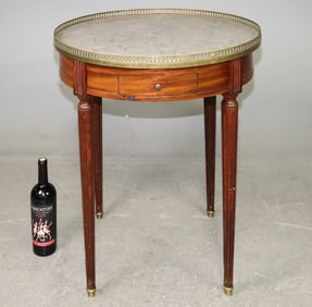 Louis XVI Style Grey Marble Top Boulette Table