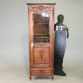 Louis XV Style Oak Single Door Hall robe