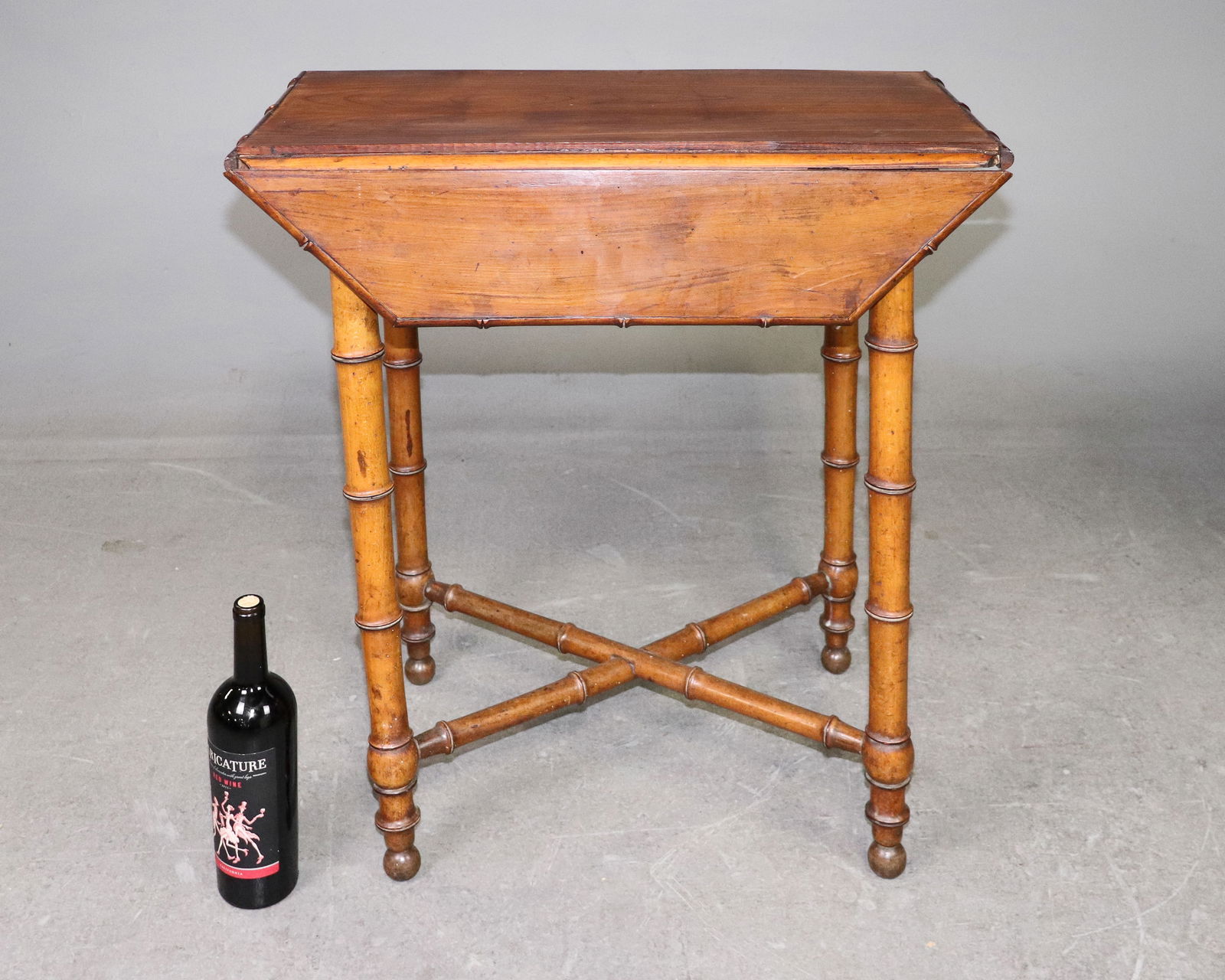 French Faux Bamboo Drop Sided Occasional Table (1 of 6)