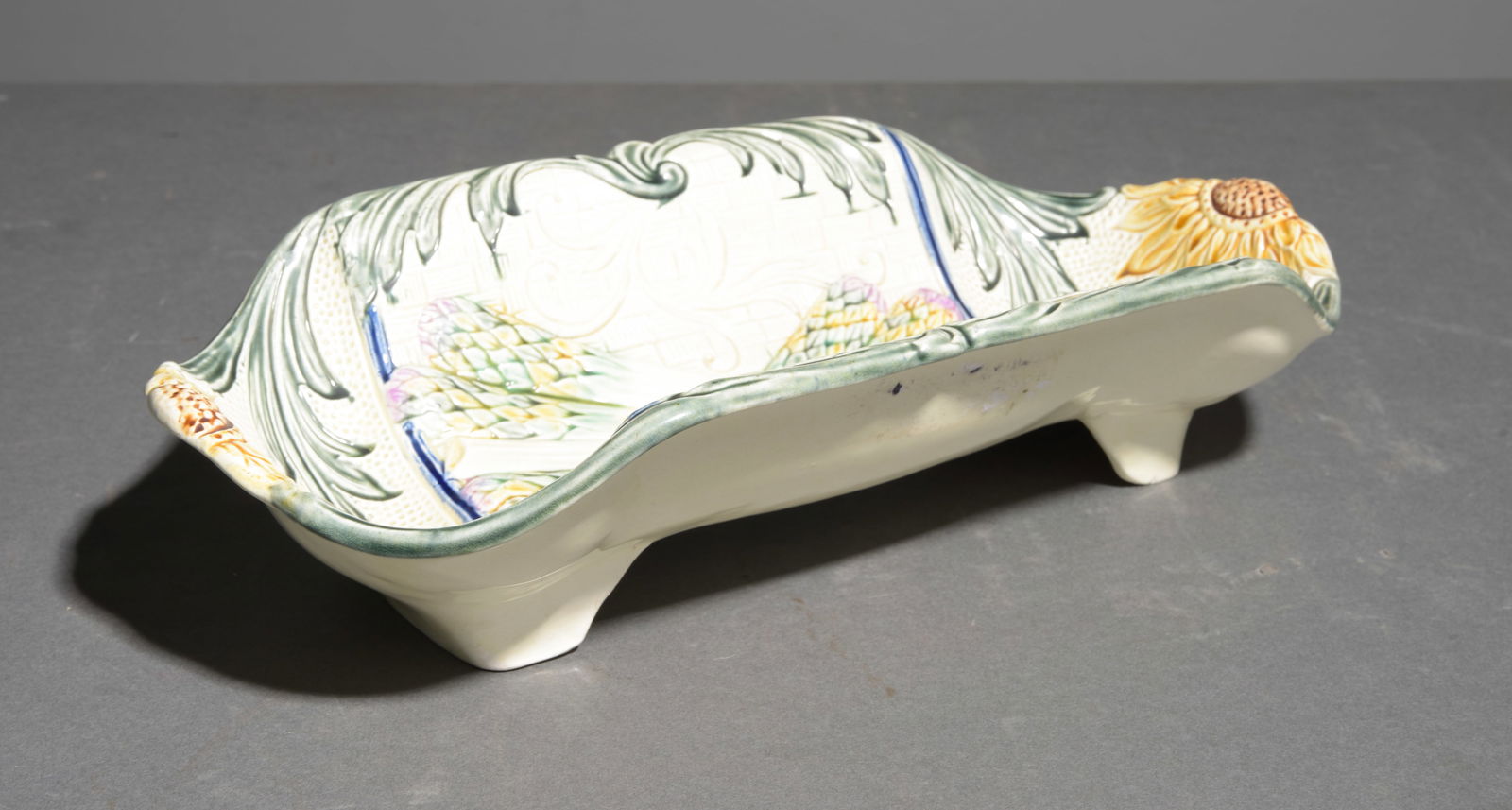 French Majolica Asparagus Dish (1 of 2)