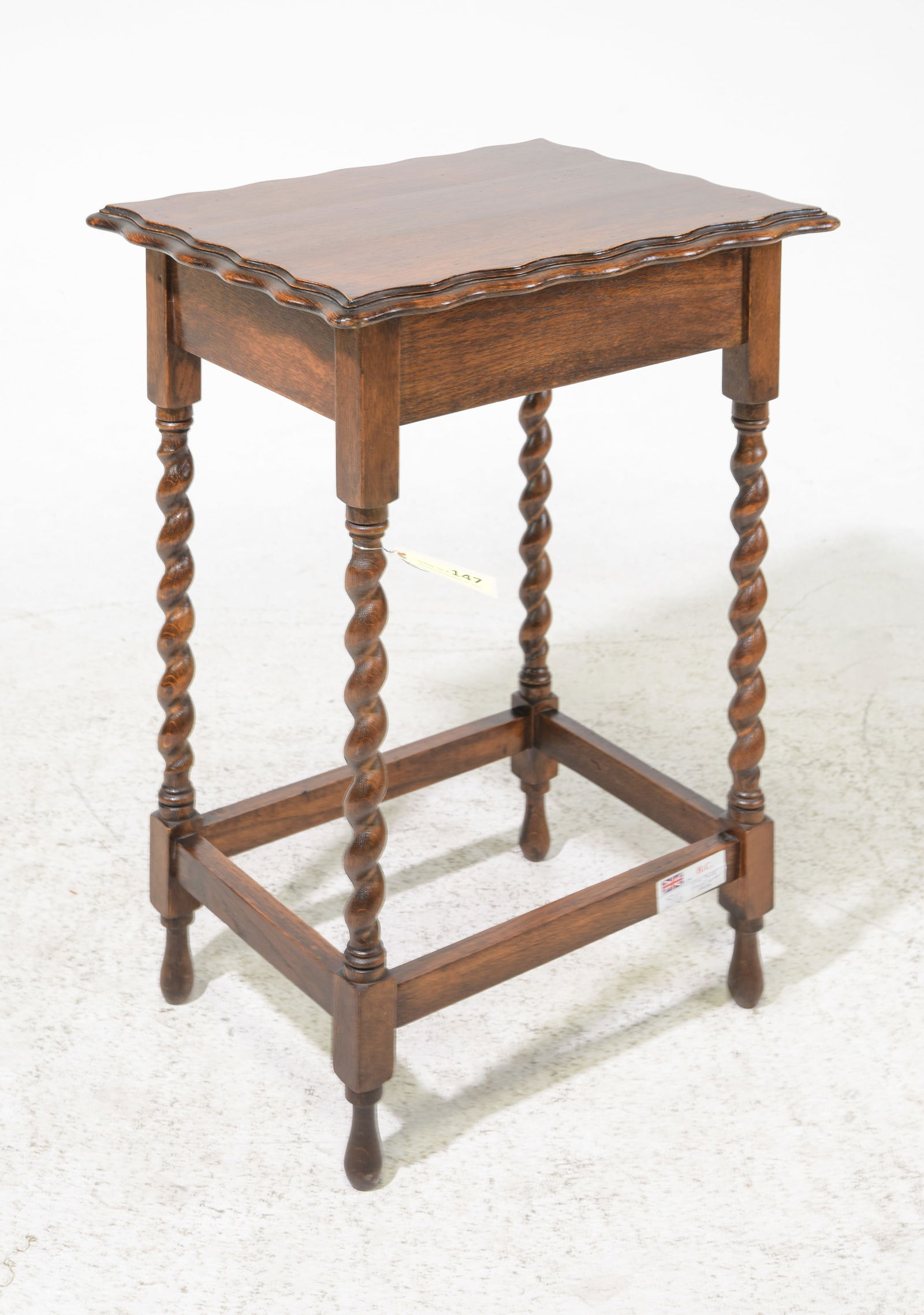 British Oak Barley Twist Lamp Table c.1930's #2 (1 of 3)